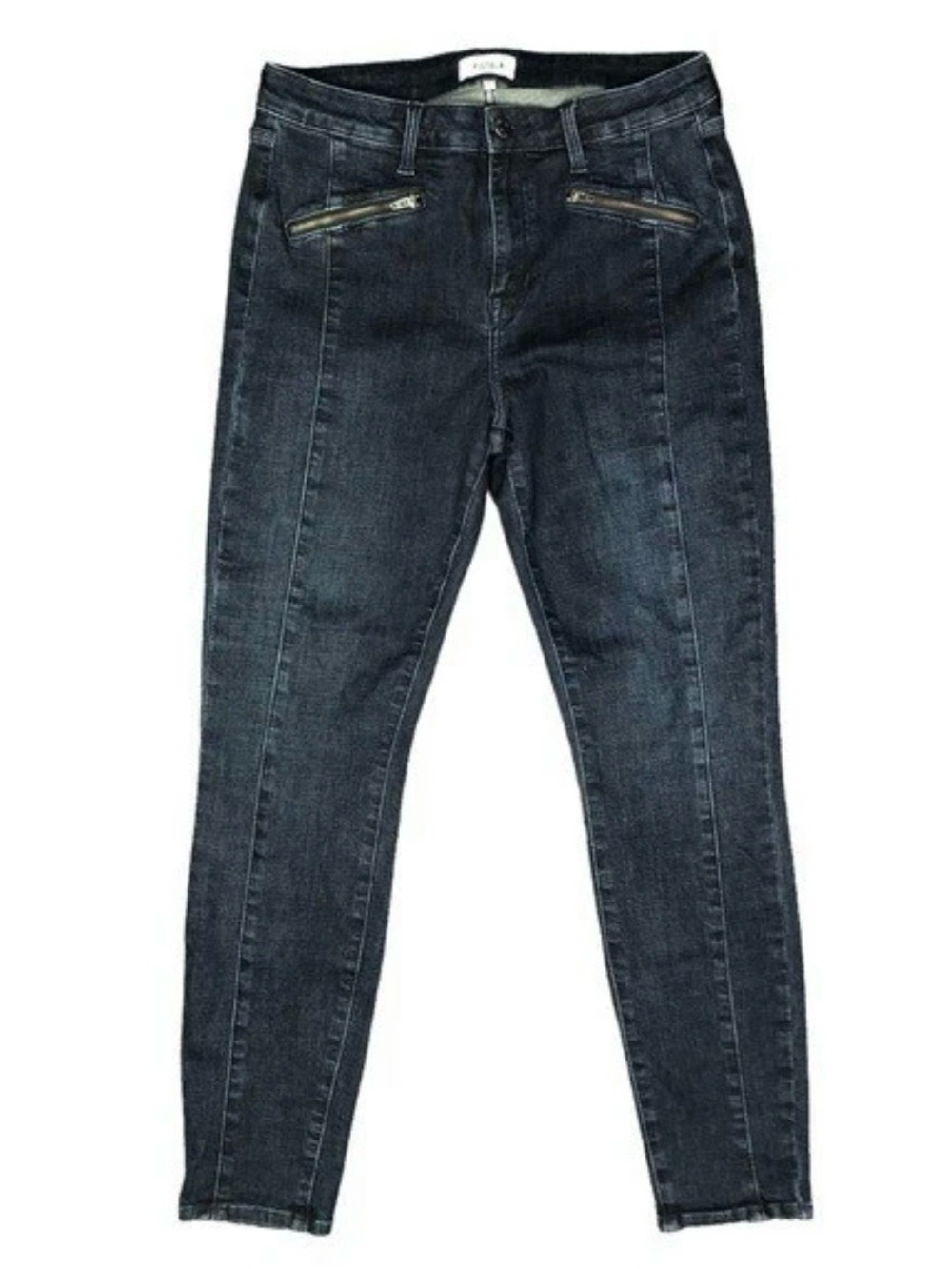 Pistola Arielle Skinny Moto Jeans Dark Wash Zipper Front Seam 29
